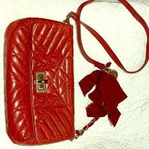 Lanvin Burgundy Leather Quilted Happy Bag